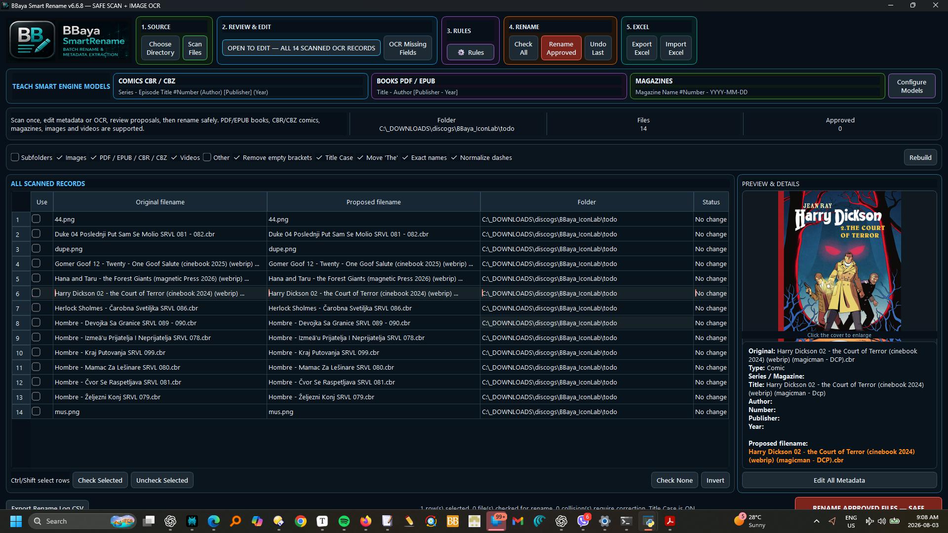 Smart Rename metadata library
