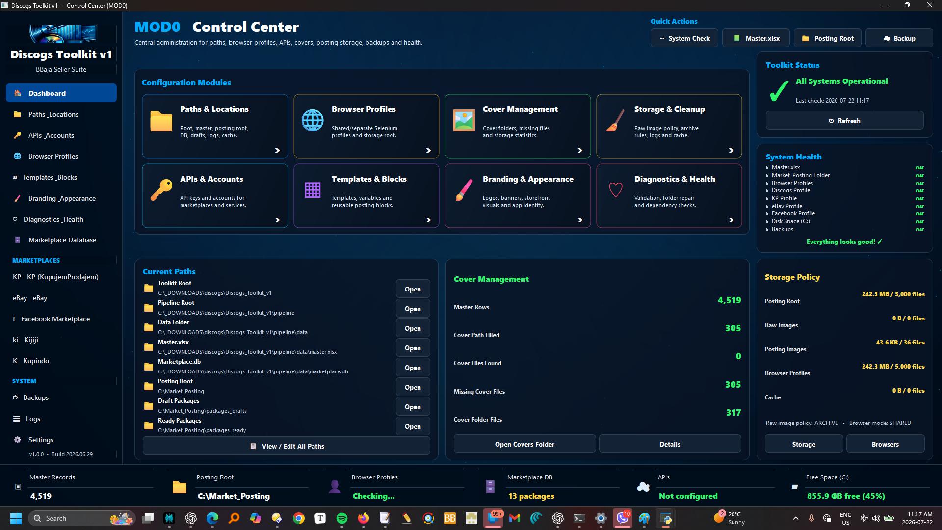 MOD0 Control Center