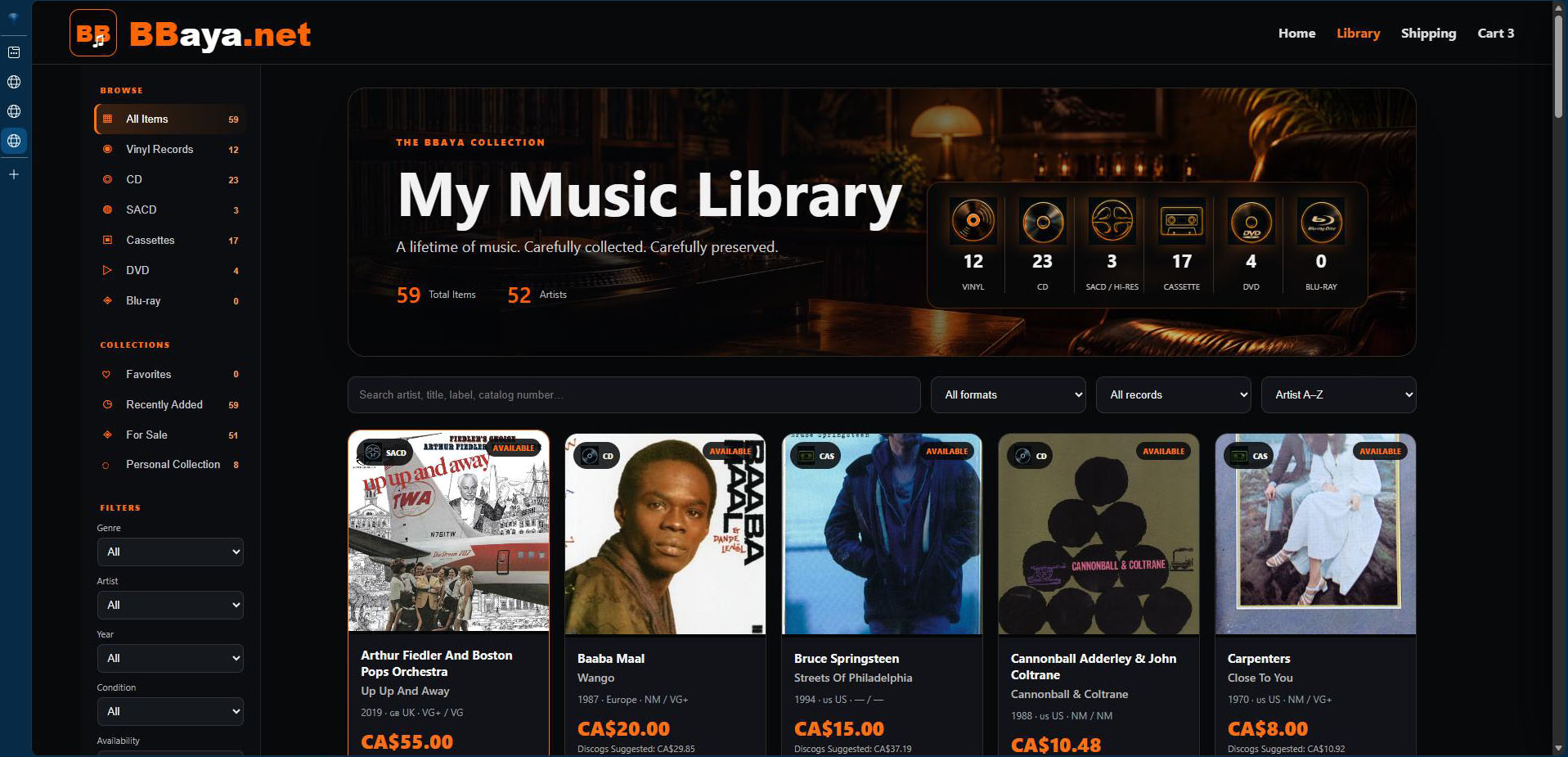 Finished BBaya online storefront