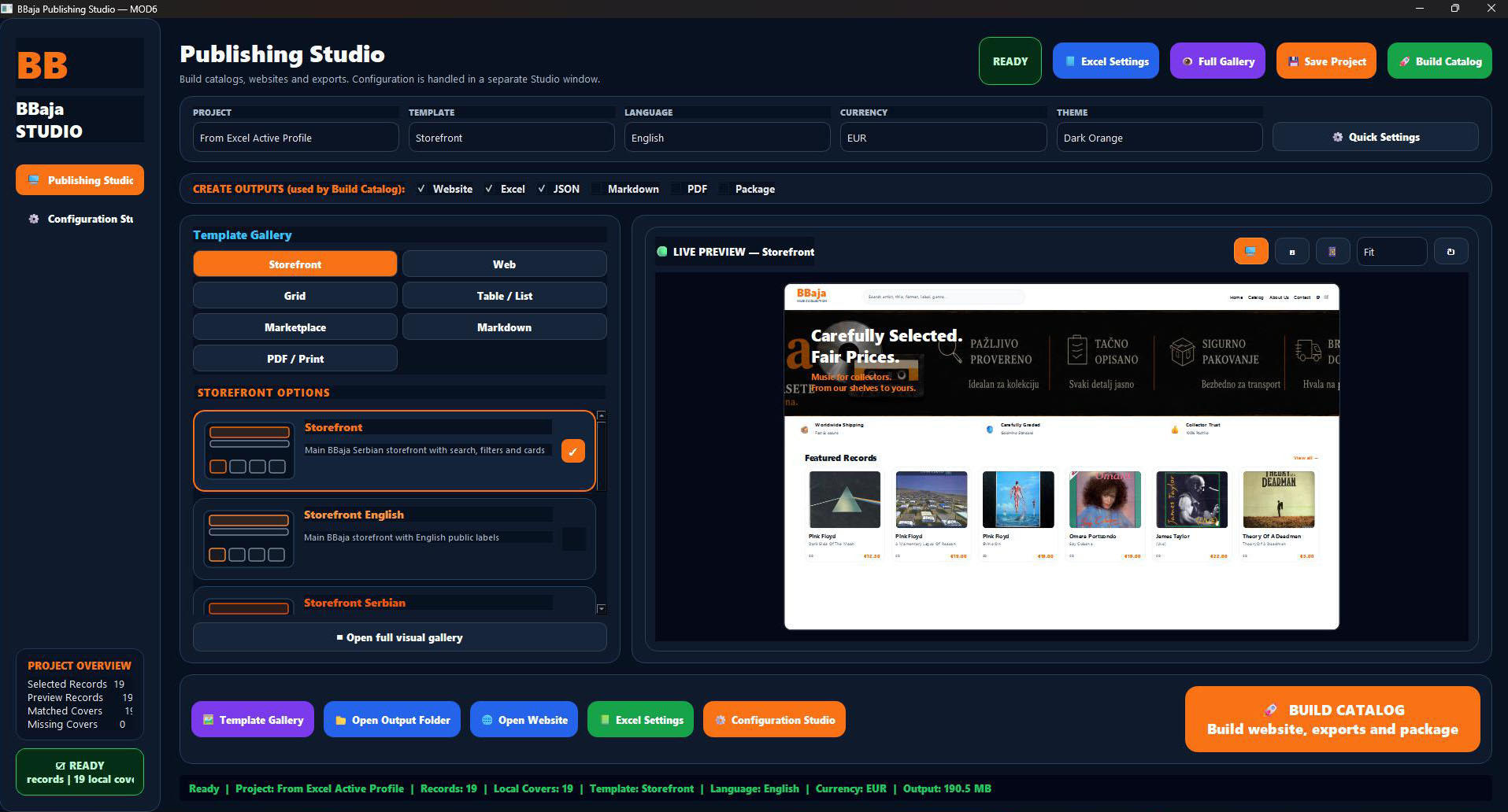 MOD6 live preview and publishing workflow